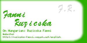 fanni ruzicska business card